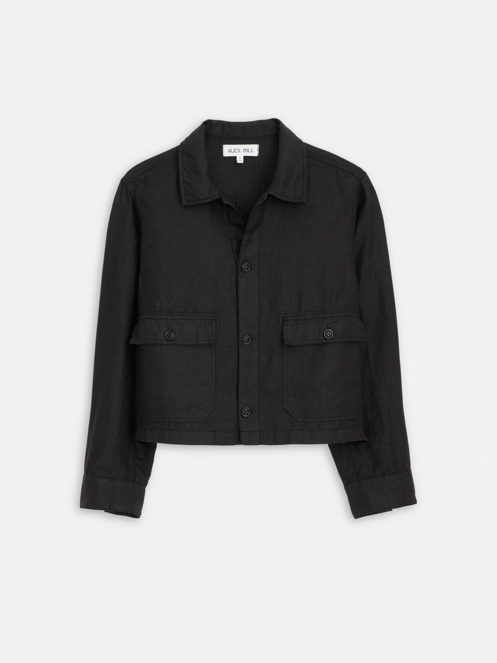 Alex Mill Women’s Black Linen Cropped Work Jacket